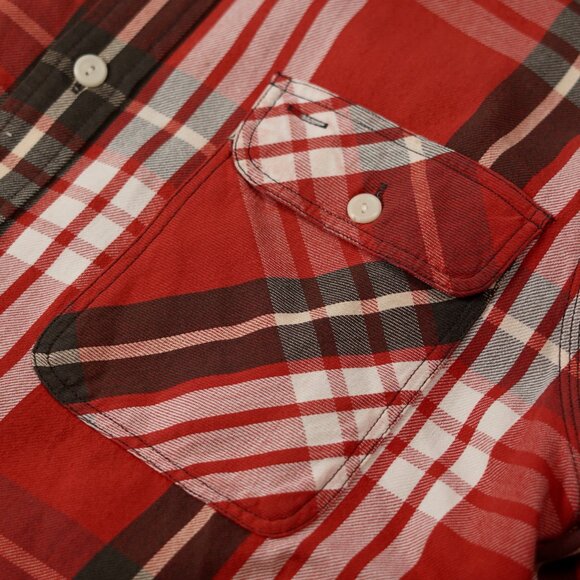 RRL Ralph Lauren Western Plaid Cotton Work Shirt - Picture 4 of 13